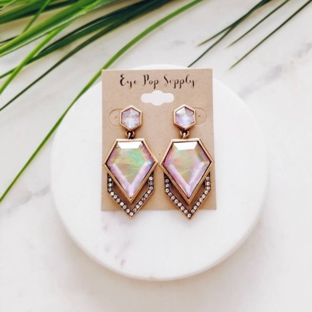 HP🎉🎉Multi Color Crystal Dangle Earrings - Picture 4 of 6